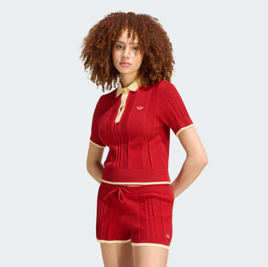 Adidas - W Cable Knit Cali Polo Team Victory Red-2