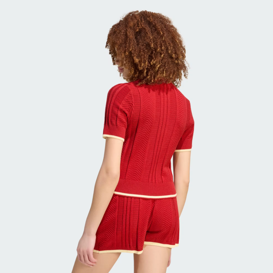 Adidas - W Cable Knit Cali Polo Team Victory Red-4