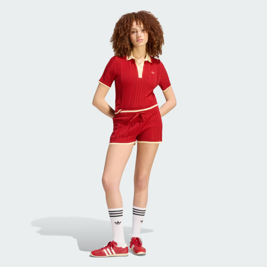 Adidas - W Cable Knit Cali Polo Team Victory Red-5