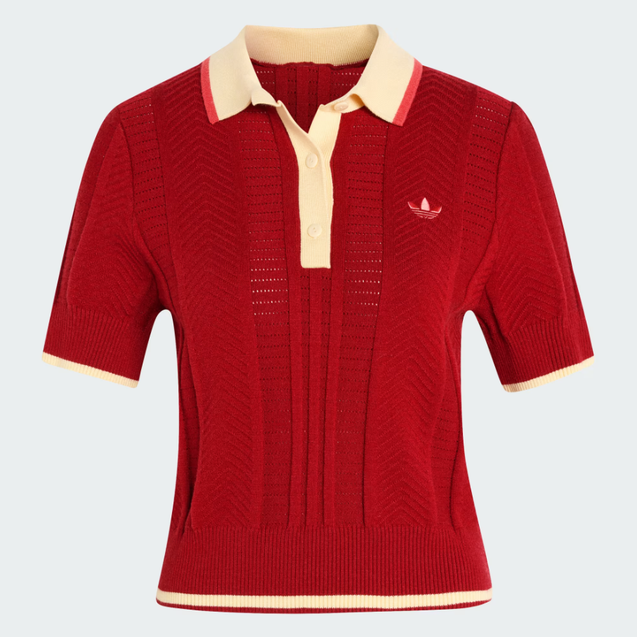 Adidas - W Cable Knit Cali Polo Team Victory Red-1