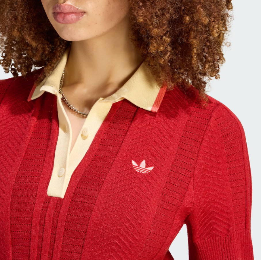 Adidas - W Cable Knit Cali Polo Team Victory Red-3