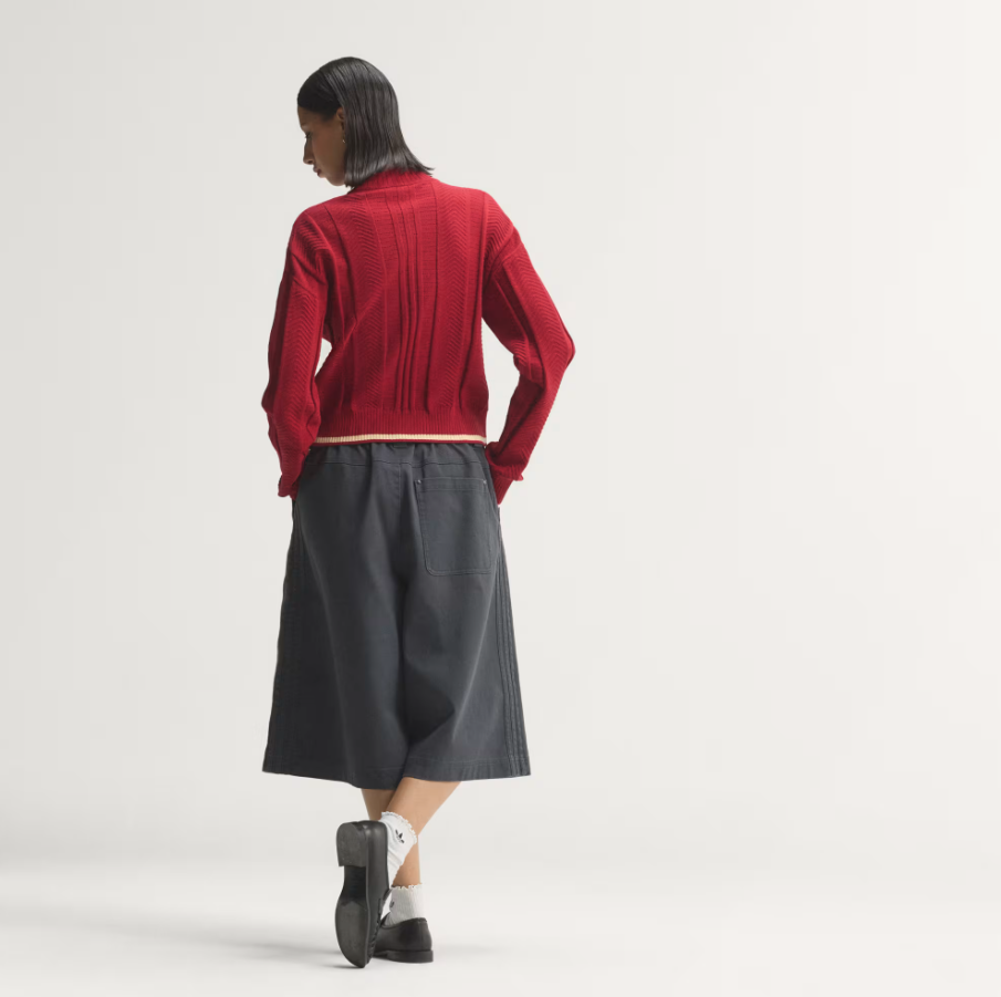 Adidas - W Cable Knit Firebird Track Sweater Team Victory Red-6