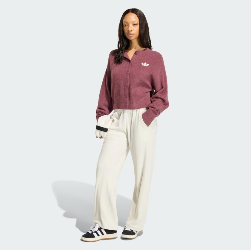 Adidas - W Essentials Knit Cardigan Burgundy-4