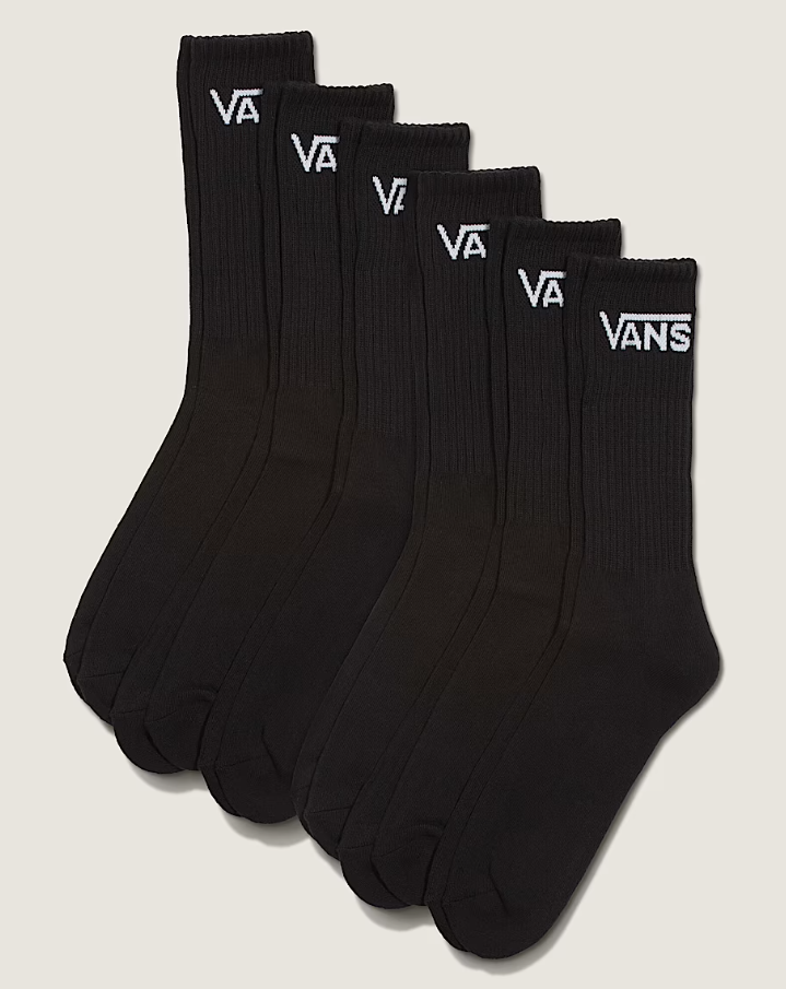 Vans - Classic Crew Socks (6 Pairs) ~ Black