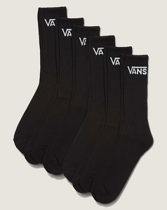 Vans - Classic Crew Socks (6 Pairs) ~ Black