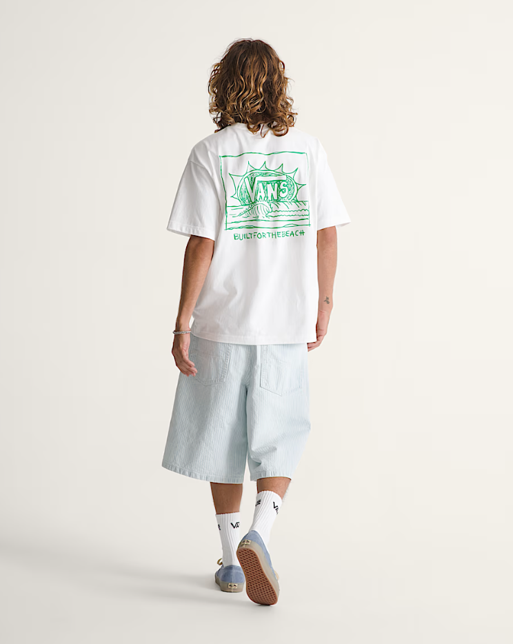 Vans - Check-5 Baggy Denim Shorts Blue Ice Stripe