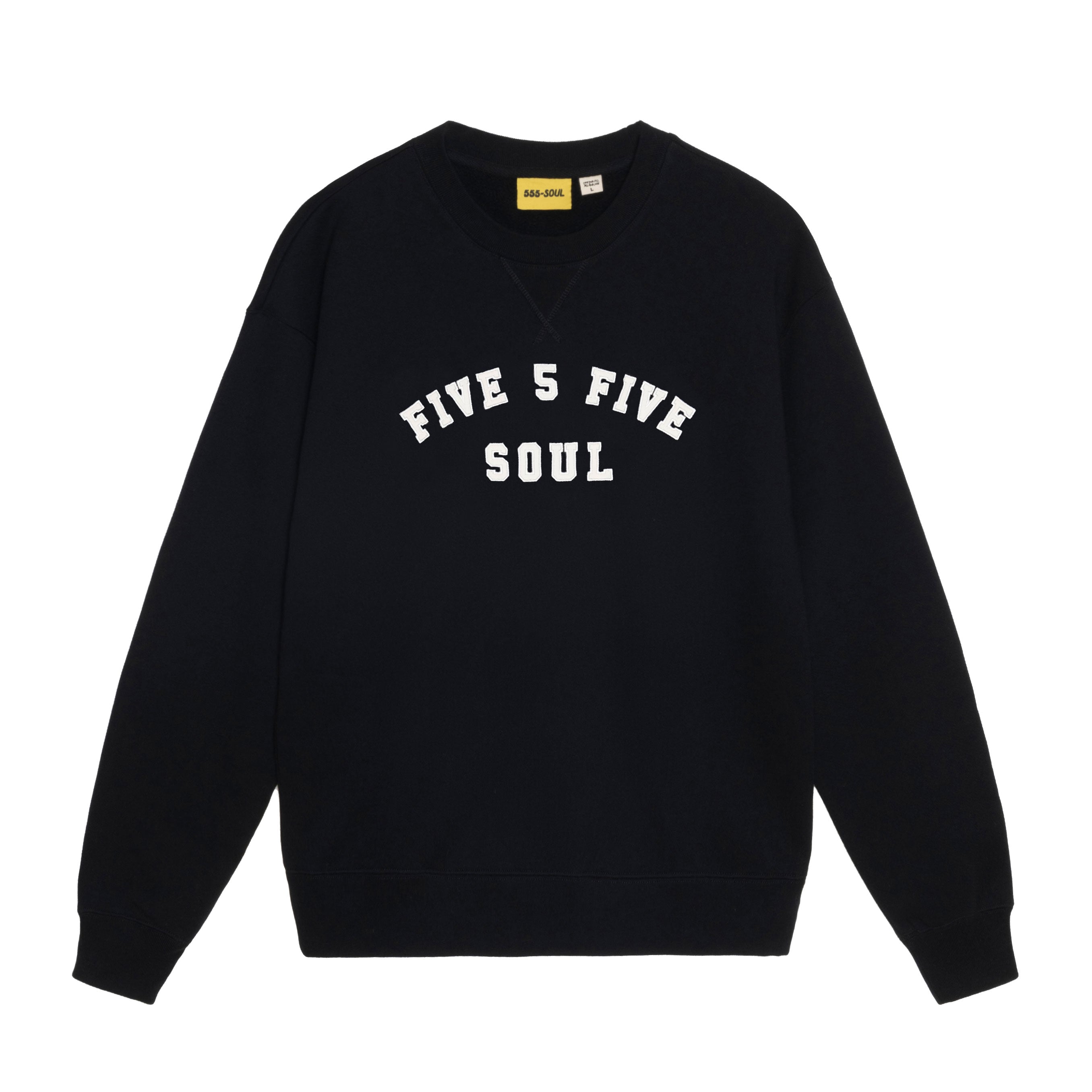 555 Soul - Heritage Arch Crewneck Sweatshirt Black-1