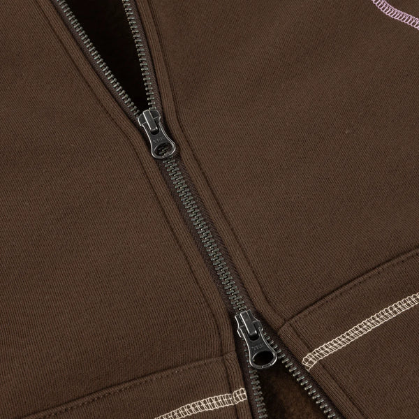Dime - Court Zip Hoodie Brown