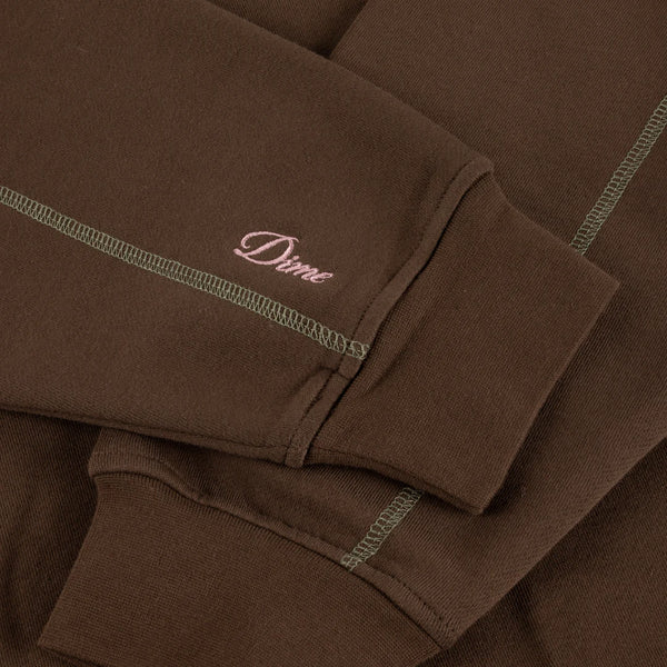 Dime - Court Zip Hoodie Brown