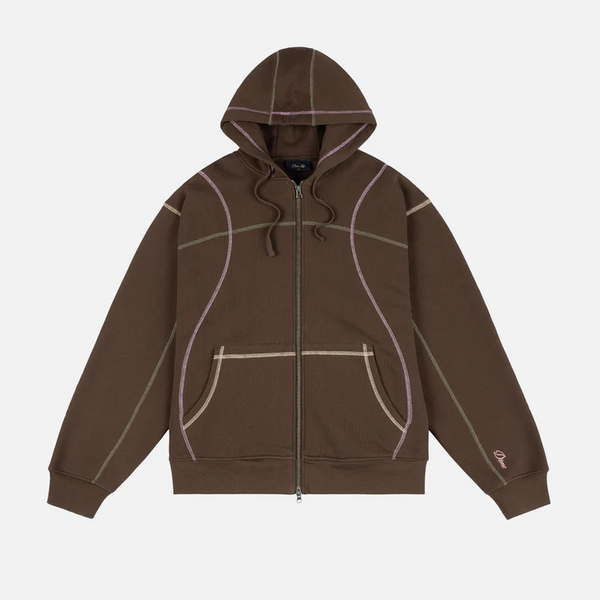 Dime - Court Zip Hoodie Brown