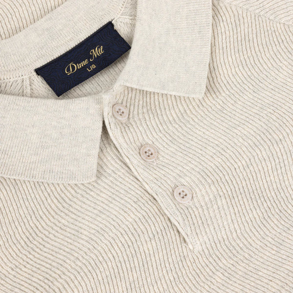 Dime - Cable Knit Polo Oatmeal