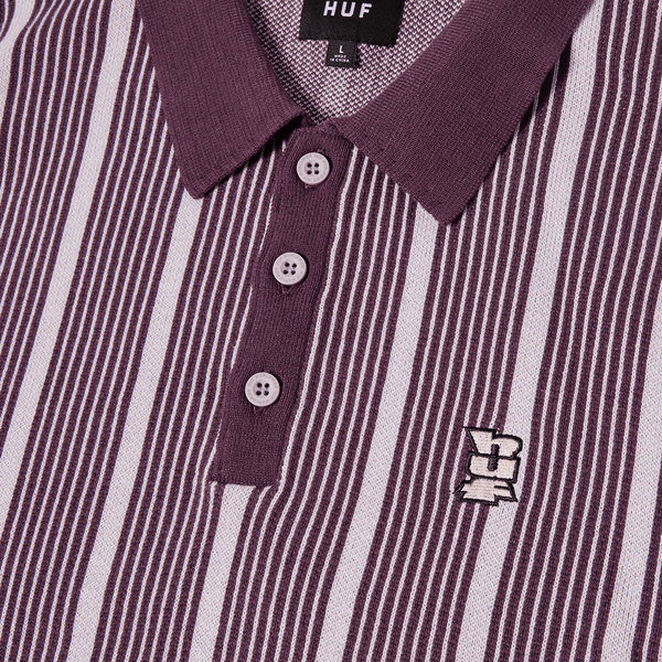 HUF - Trace Stripe S/S Knit Top ~ Dust Purple