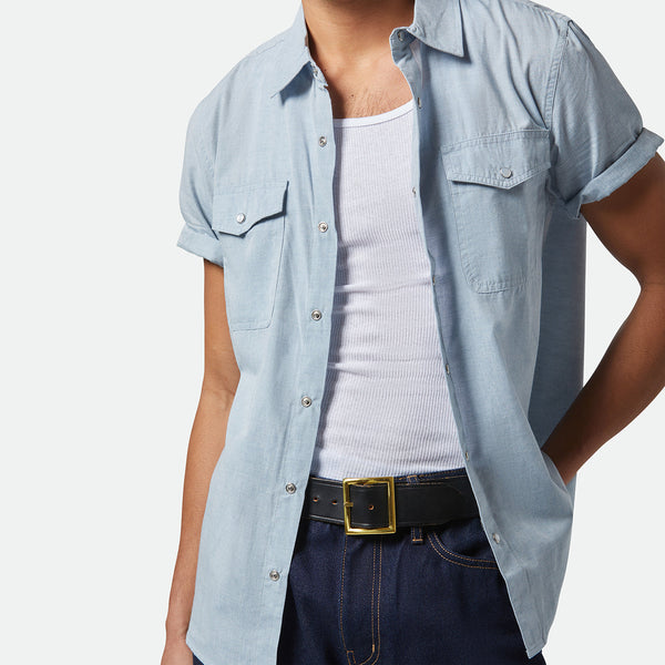 Brixton - Wayne S/S Woven Shirt ~ Medium Blue
