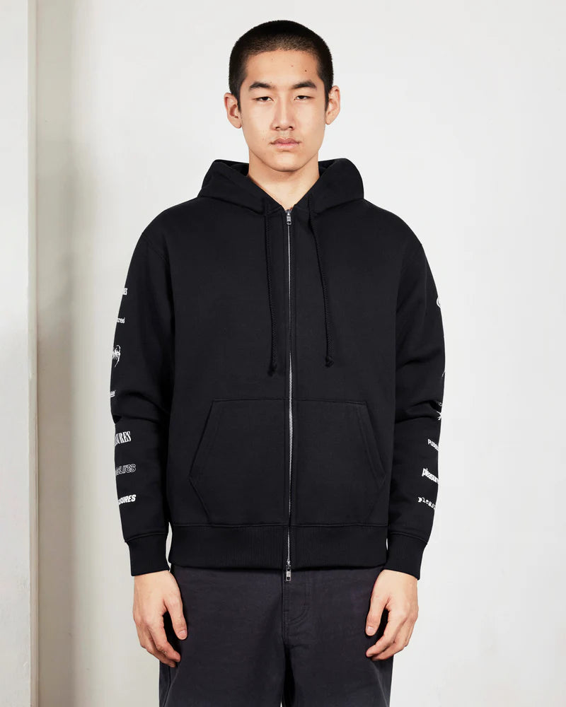 Pleasures - Wordmark Zip Hoodie Black