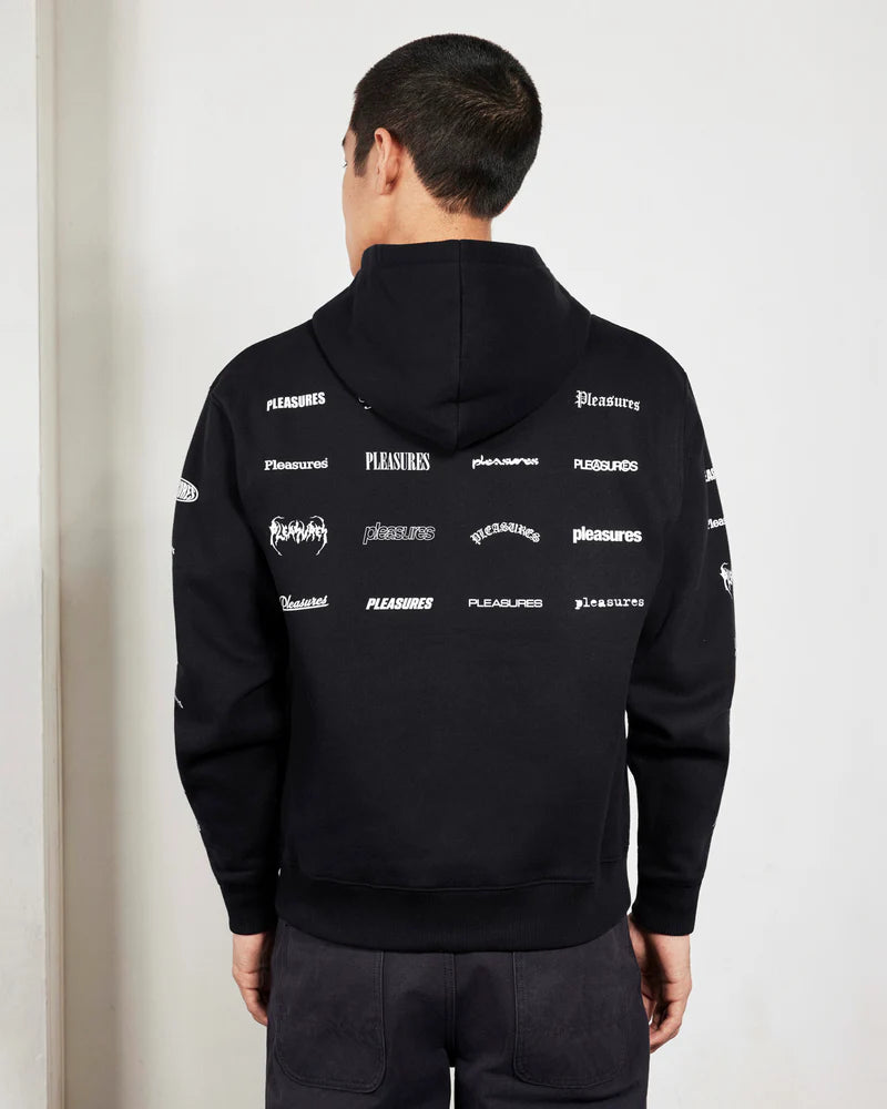 Pleasures - Wordmark Zip Hoodie Black