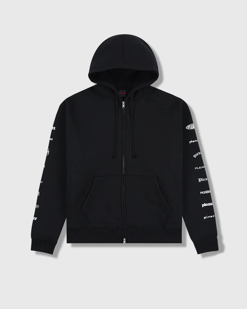 Pleasures - Wordmark Zip Hoodie Black