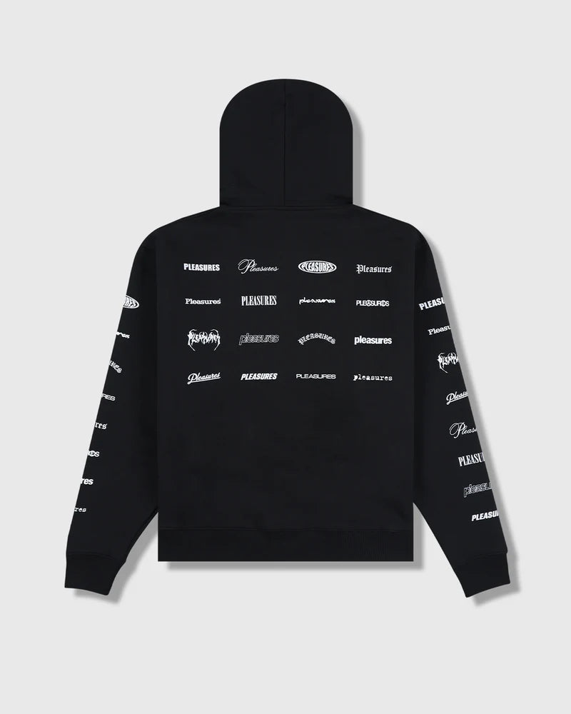 Pleasures - Wordmark Zip Hoodie Black