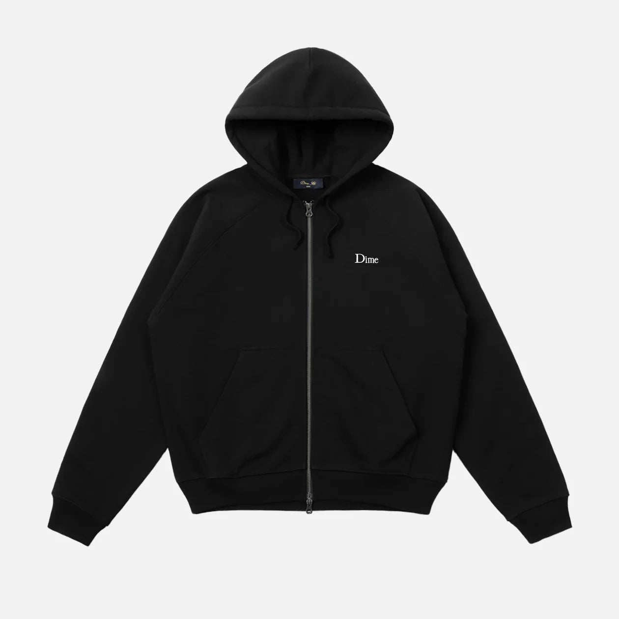 Dime - Classic Small Logo Zip Hoodie Black-1