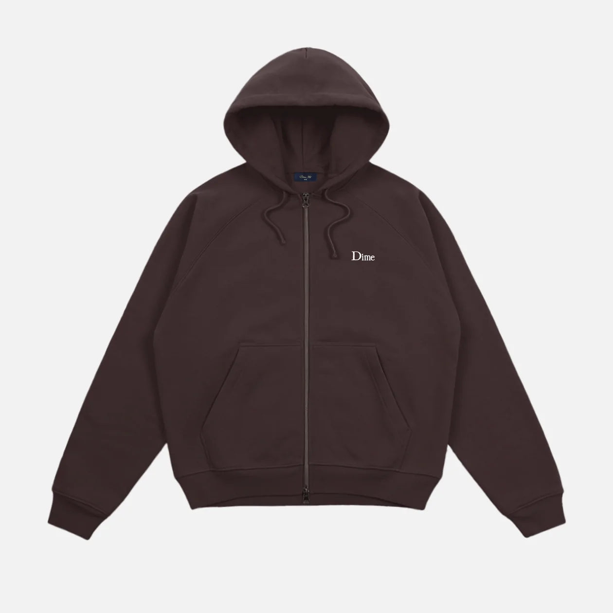 Dime - Classic Small Logo Zip Hoodie Dark Brown-1