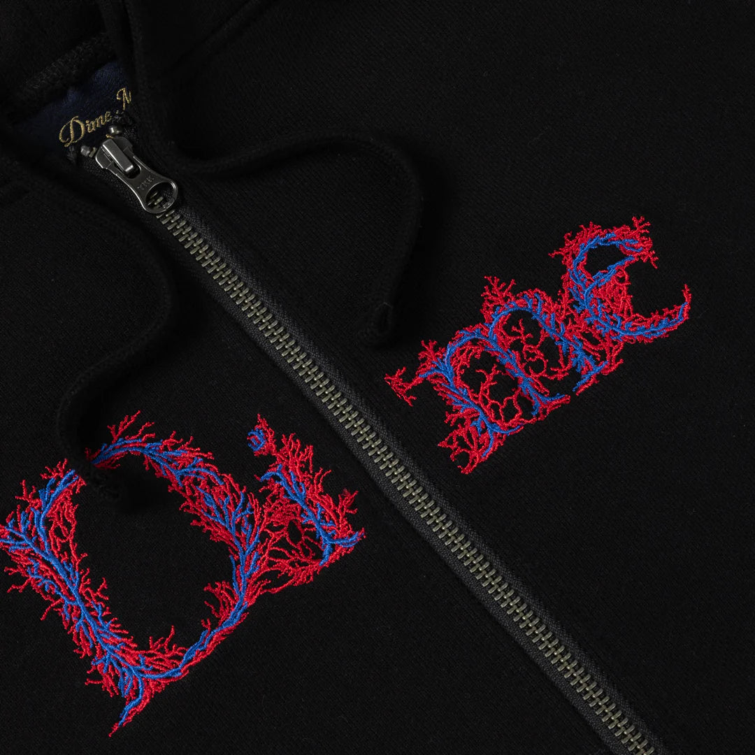 Dime - Classic Veins Zip Hoodie Black
