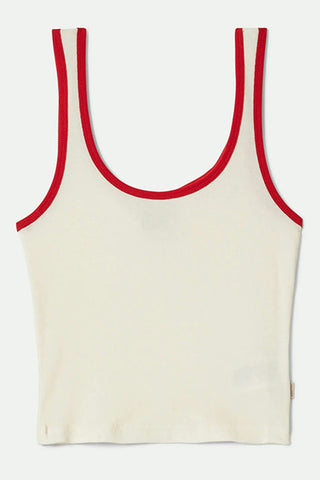 Brixton - W Ringer Organic A-Tank Top ~ Off White/Red