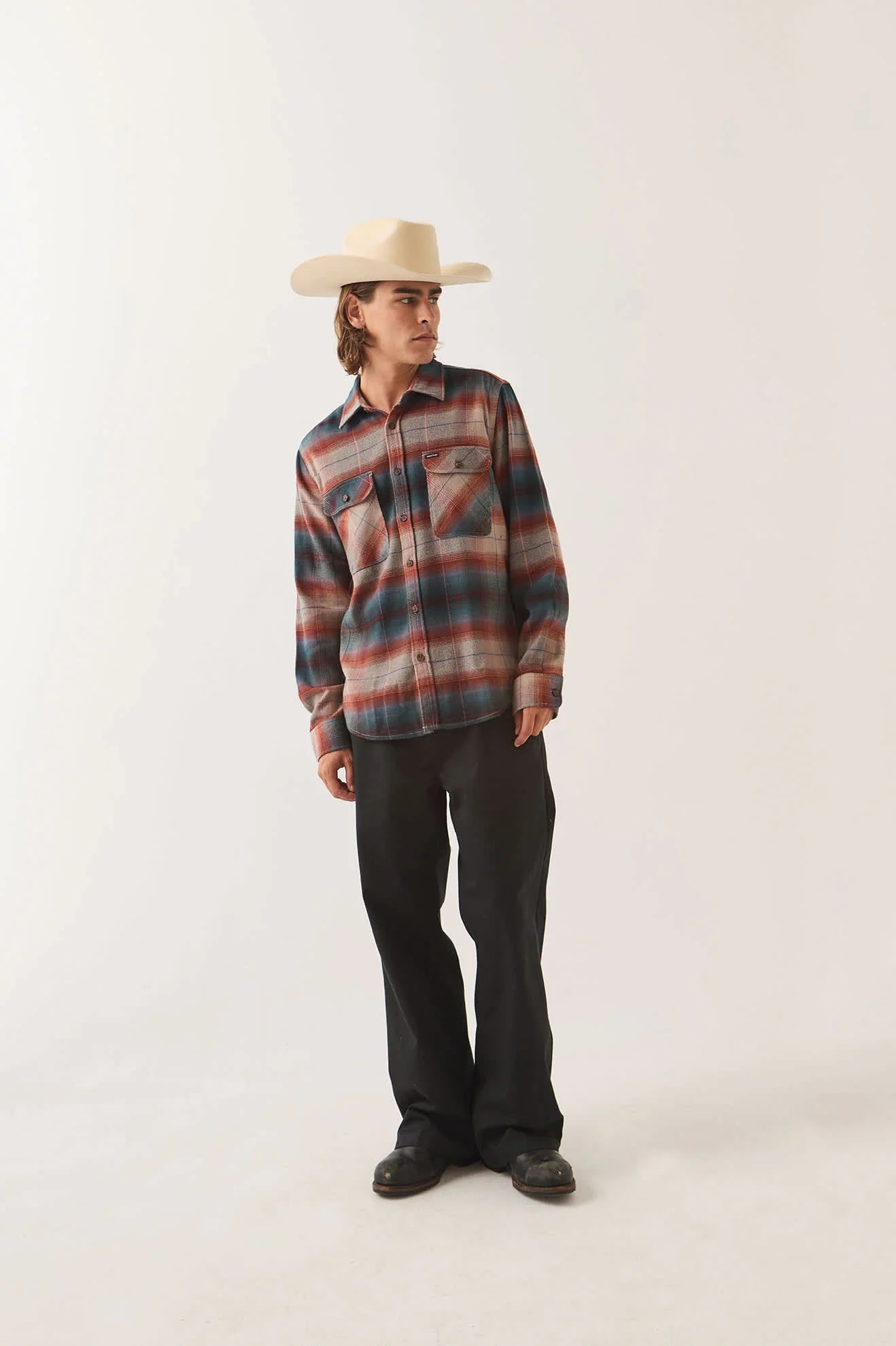 Brixton - Bowery Flannel Multi Shadow-2