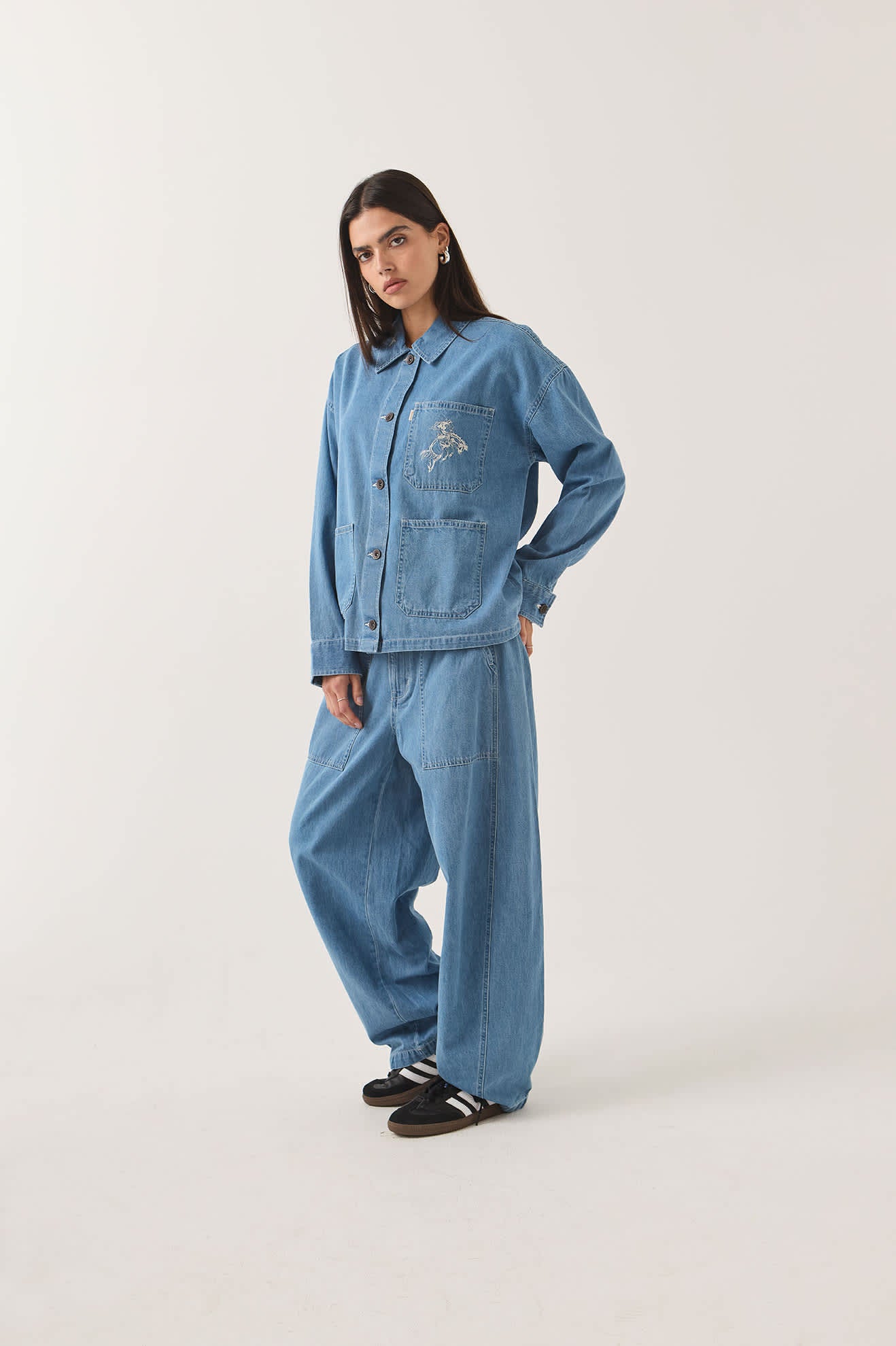 Brixton - W Barn Jacket Light Stone Wash-3