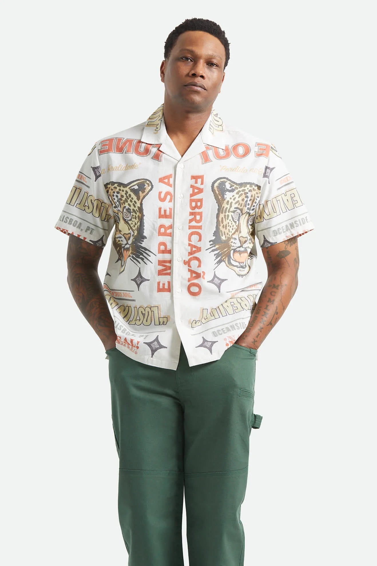 Brixton - Getaway Camp Collar Shirt White