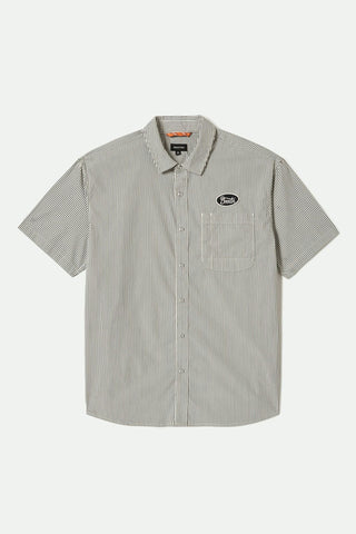 Brixton - Builders Auto S/S Woven Shirt ~ White/Black