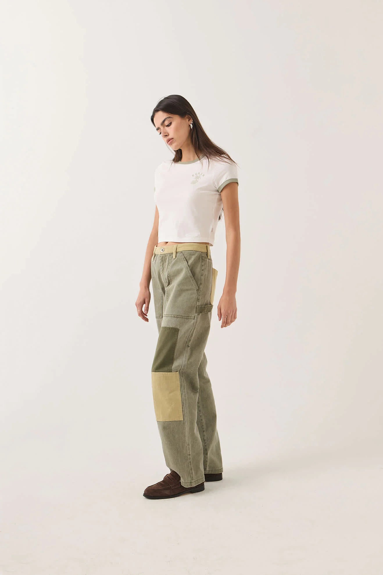 Brixton - W Essex Patchwork Painter Pant Vintage Olive Patchwork-4