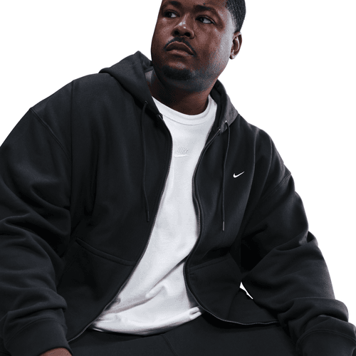 Nike - Solo Swoosh Full-Zip Fleece Hoodie Black-2