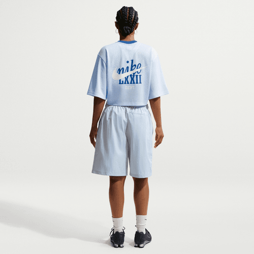Nike - W Oversized Heritage Cropped Mesh Jersey Blue