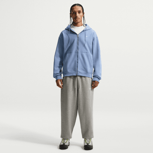 Nike - Solo Swoosh Full-Zip Fleece Hoodie Blue-2