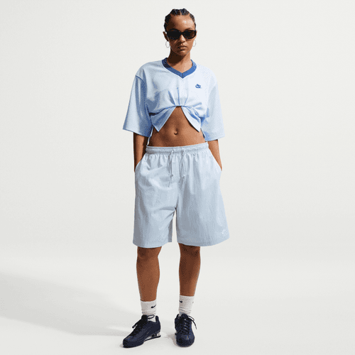 Nike - W Oversized Heritage Cropped Mesh Jersey Blue