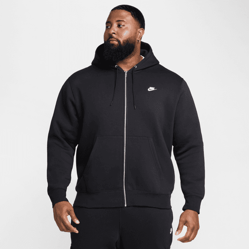 Nike - Club Full-Zip Fleece Hoodie Black/White-1