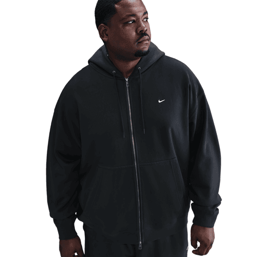 Nike - Solo Swoosh Full-Zip Fleece Hoodie Black-1