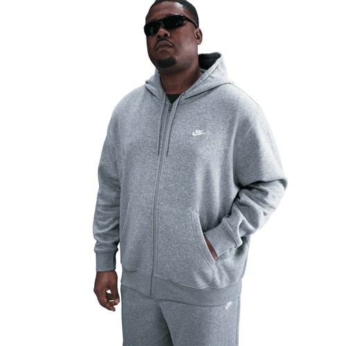 Nike - Club Full-Zip Fleece Hoodie Dark Heather Grey-1