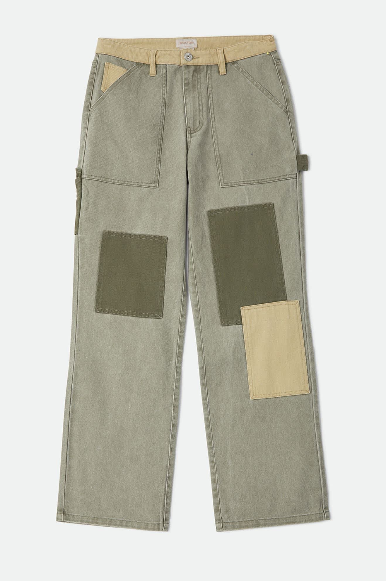 Brixton - W Essex Patchwork Painter Pant Vintage Olive Patchwork-1