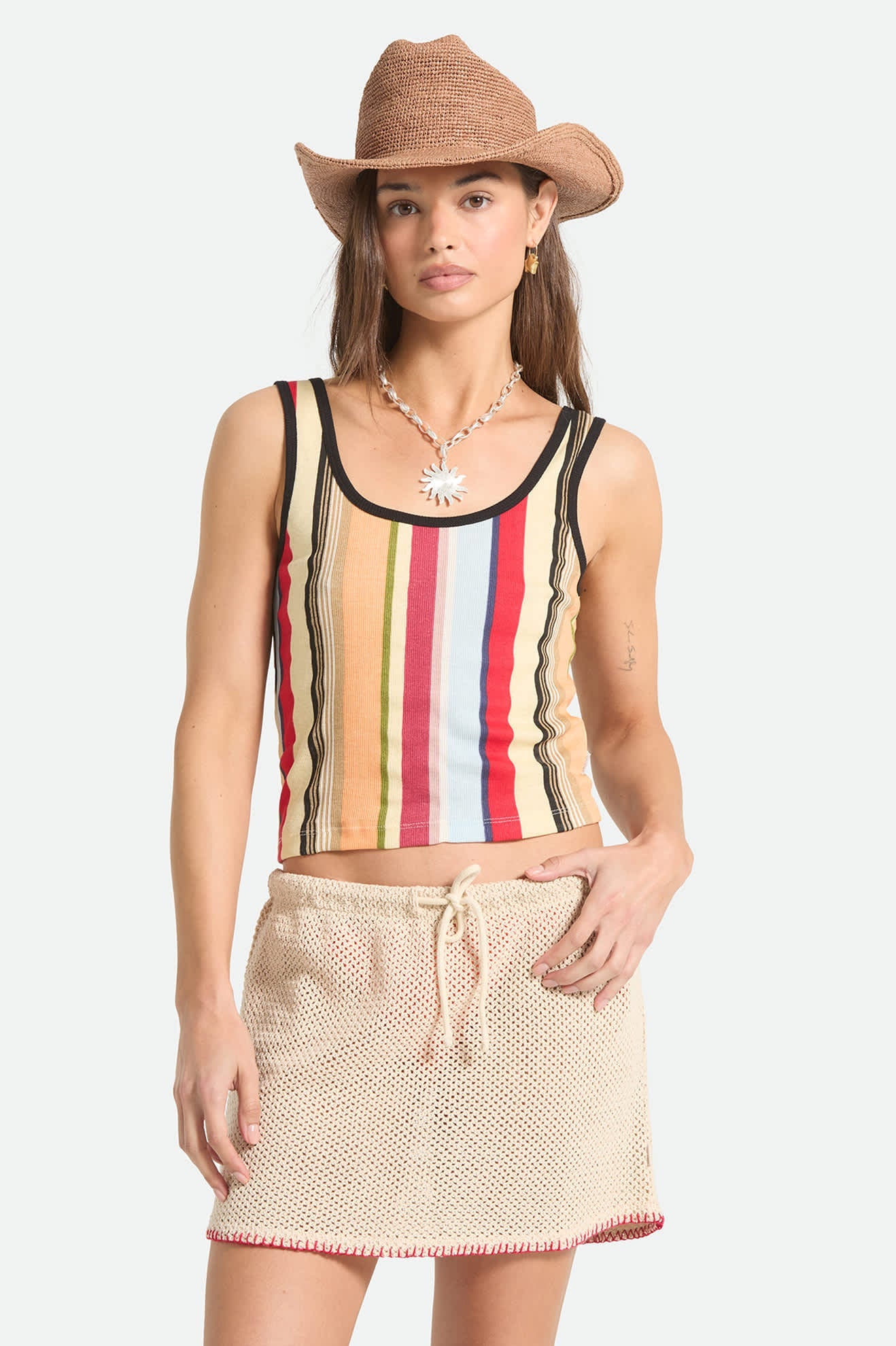Brixton - W Ringer Organic A-Tank Peach Cobbler