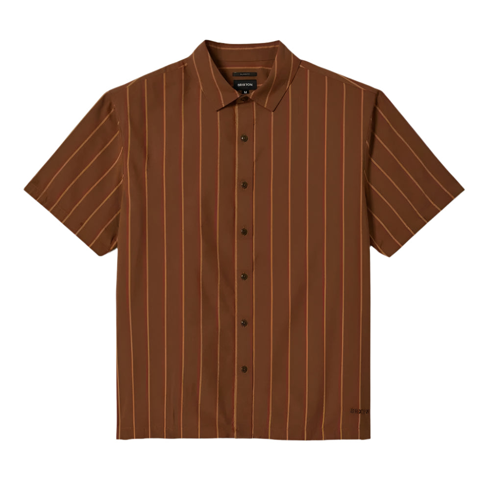 Brixton - Cru Stripe Woven Shirt Washed Copper