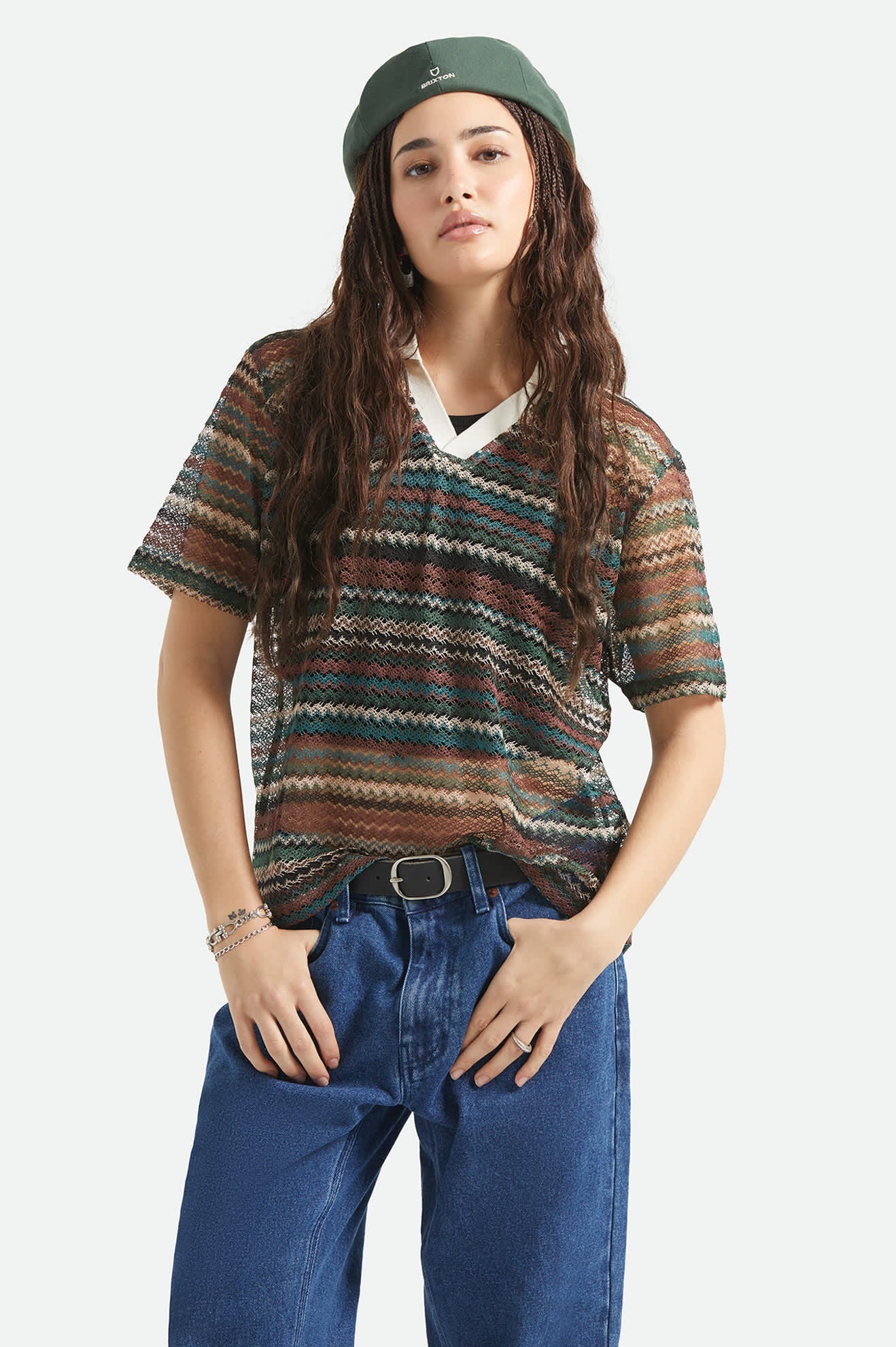 Brixton - W Varsity T-Shirt Retro Stripe