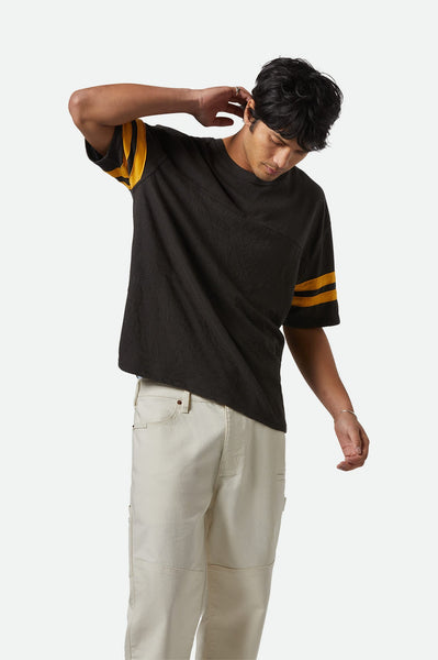 Brixton - Vintage Football Mesh Jersey ~ Washed Black/Ray Flower