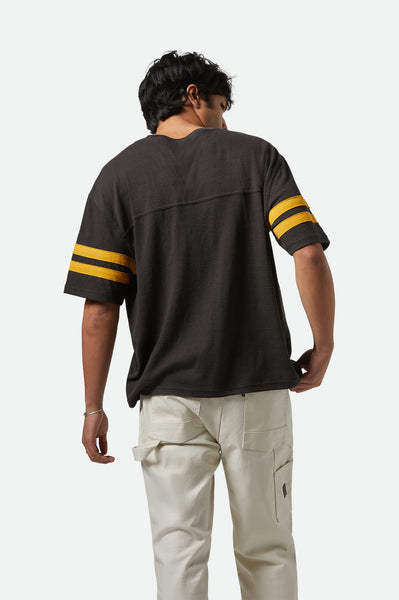 Brixton - Vintage Football Mesh Jersey ~ Washed Black/Ray Flower