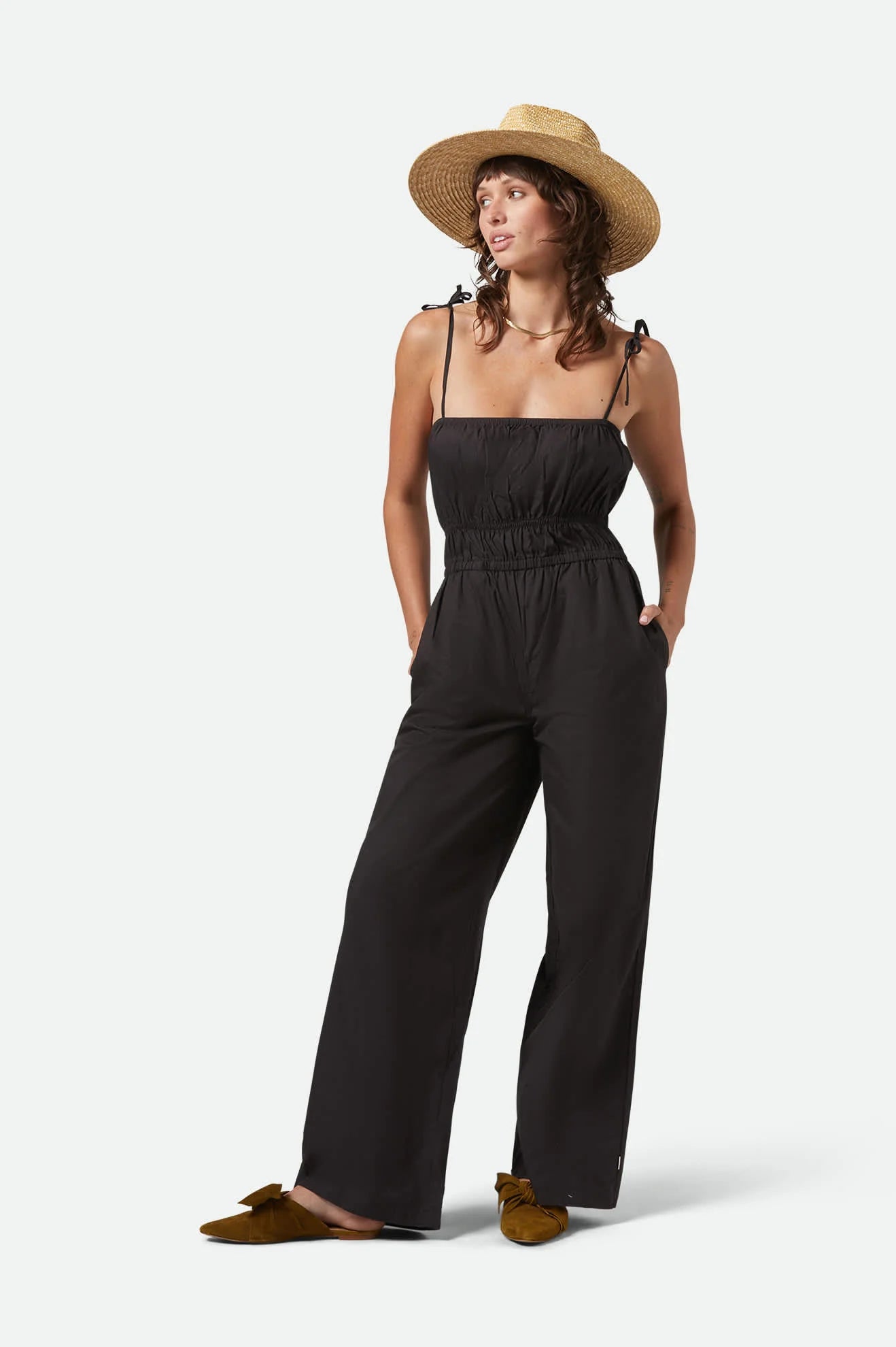 Brixton - W Eden Smocked Jumpsuit Black