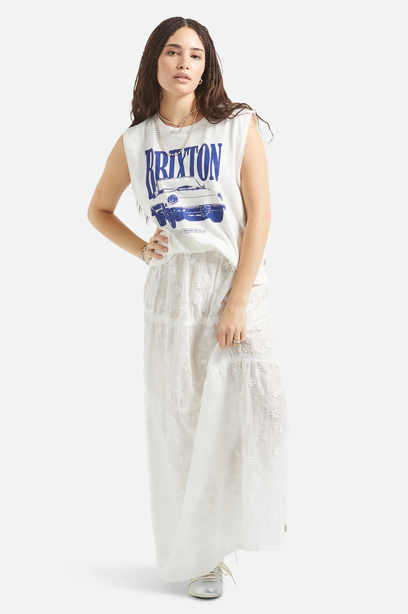 Brixton - W Sunday Cruising Club Muscle Tank White