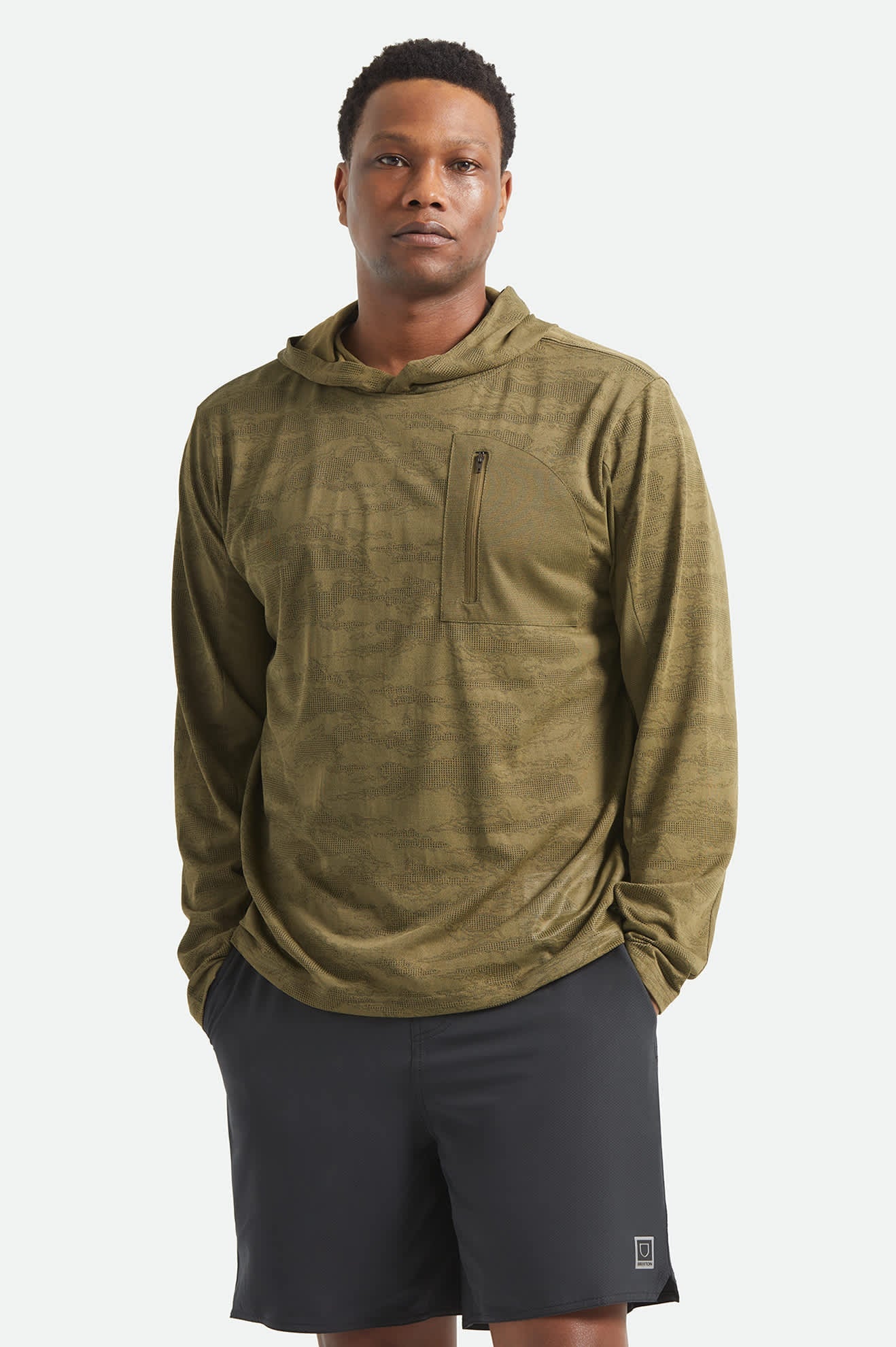 Brixton - Journey Sun Hoodie Olive Tiger Camo