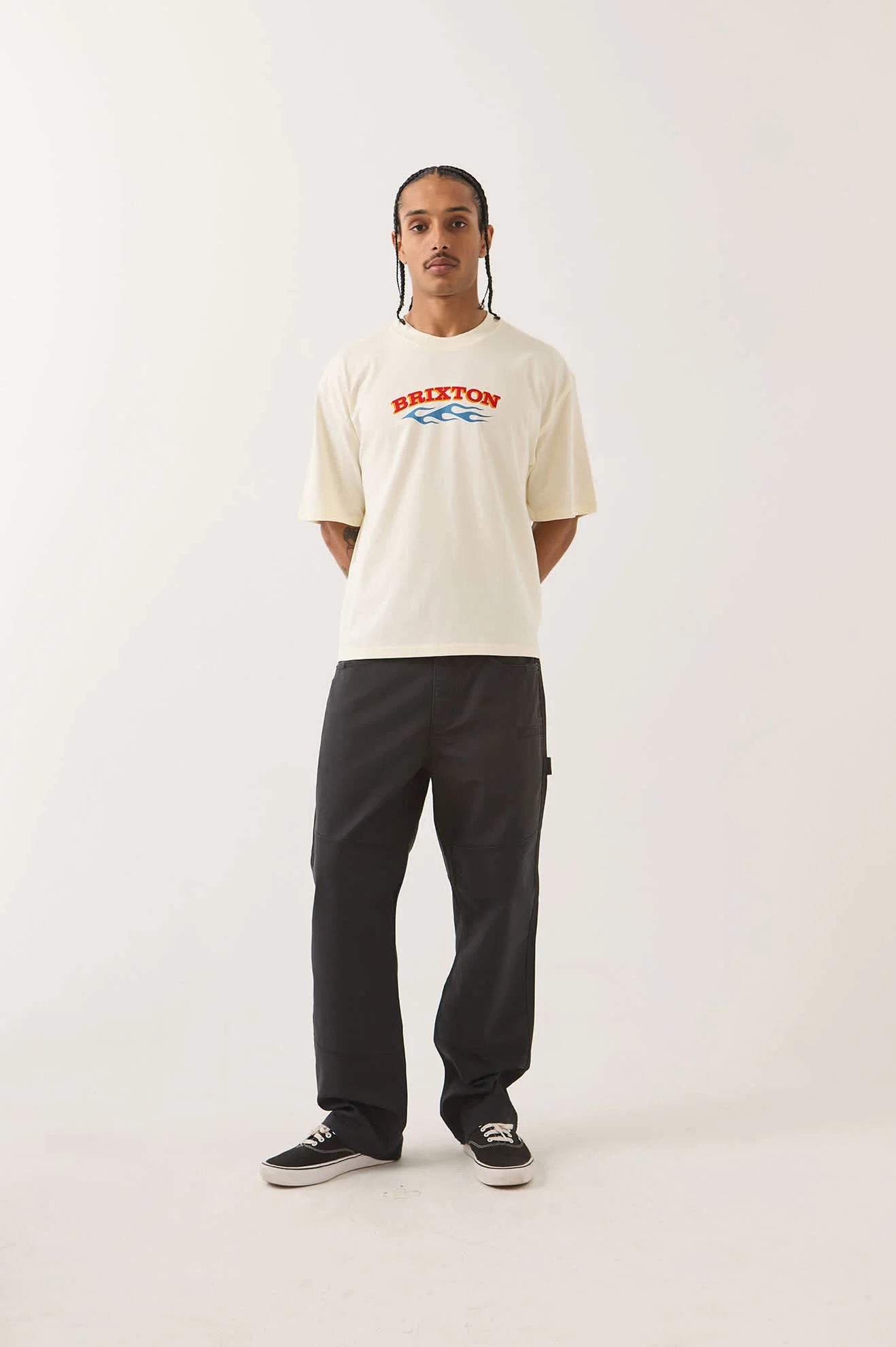 Brixton - Clifton Boxed Crop T-Shirt Cream-4