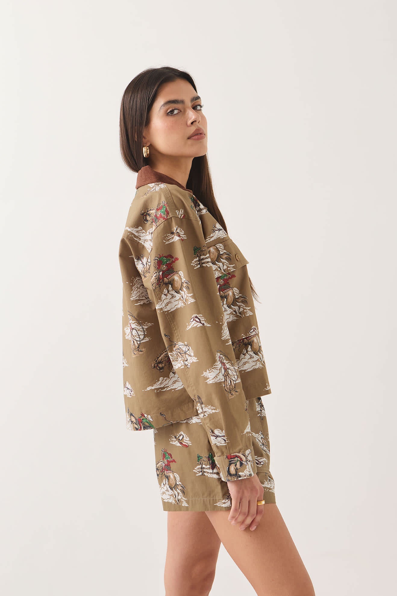 Brixton - W Utopia Overshirt Mid Century Cowboy Print-3