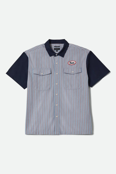Brixton - Builders Olson Shirt Blue Aura Stripe