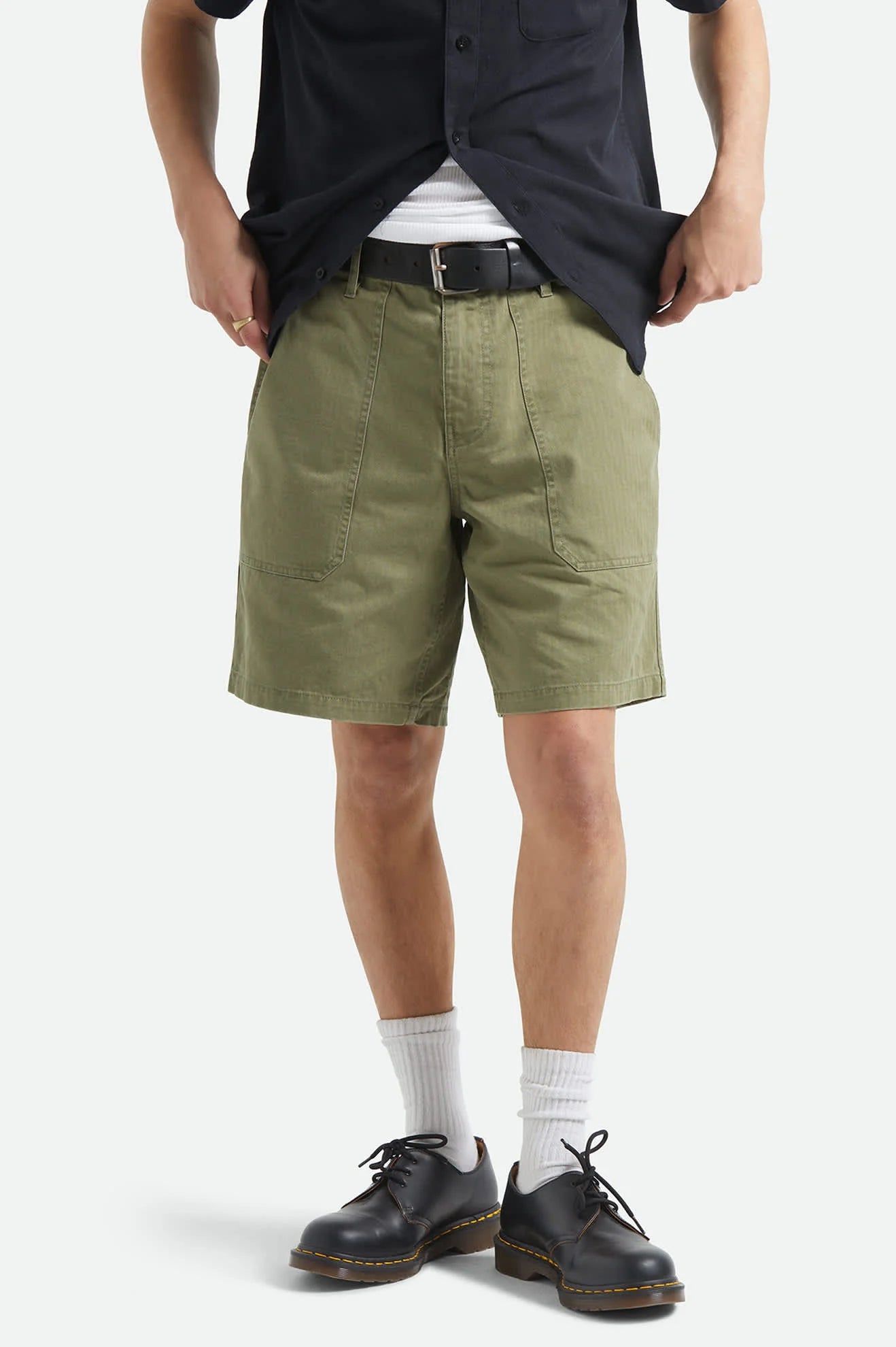 Brixton - Surplus Vintage Wash Herringbone Shorts Green
